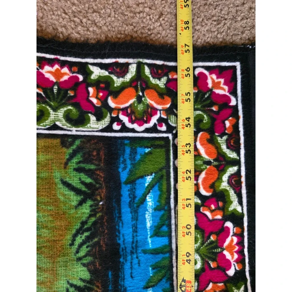Vintage Lion Family Jungle Woven Wall Hanging Tapestry 58x38 Safari Wildlife